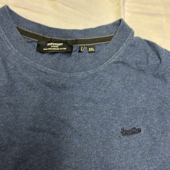 Superdry Men’s Organic Cotton Blue  T-shirt Size 2XL - Picture 2 of 7